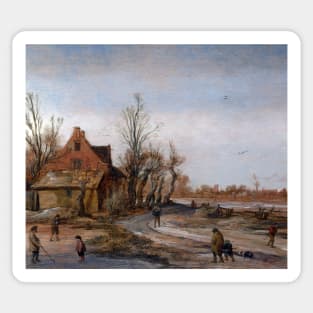 Vintage Dutch Landscape 1623 Sticker